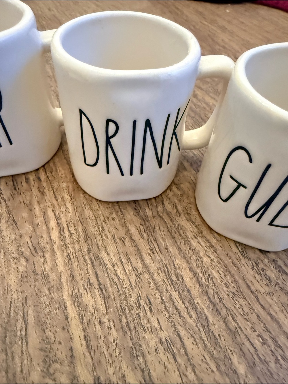 3x Rae Dunn Magenta Set of 3 Espresso Mugs | SIP, GULP, DRINK